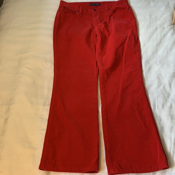 RL Polo corduroy straight leg red cotton  jean style pants EUC - Picture 5 of 5
